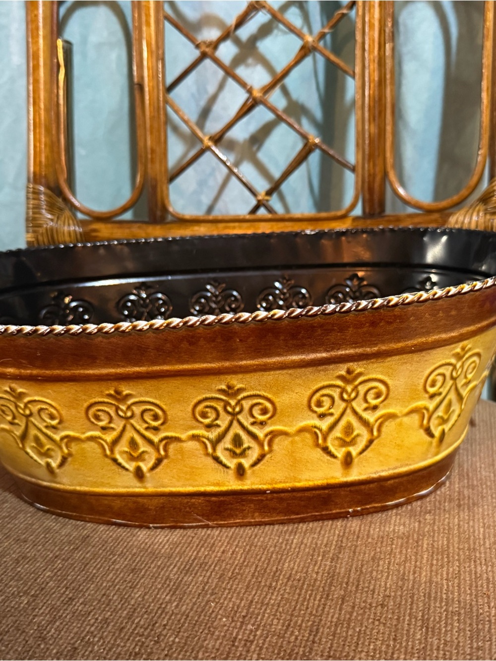 Rustic Gold Decorative Planter - Home Accents